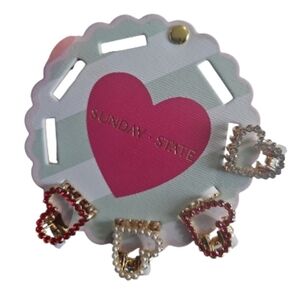 Sunday State Heart Rhinestone Mini Hair Claw Clips